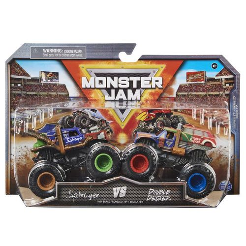 Monster Jam 2 Pack Salvager vs Double Decker