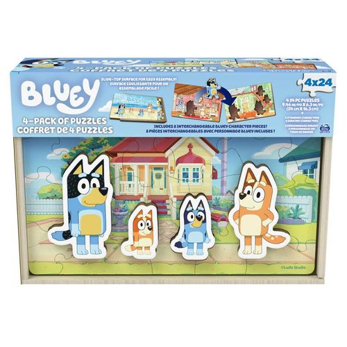 Rompecabezas de Madera de Bluey 4 Pack de 24 Piezas
