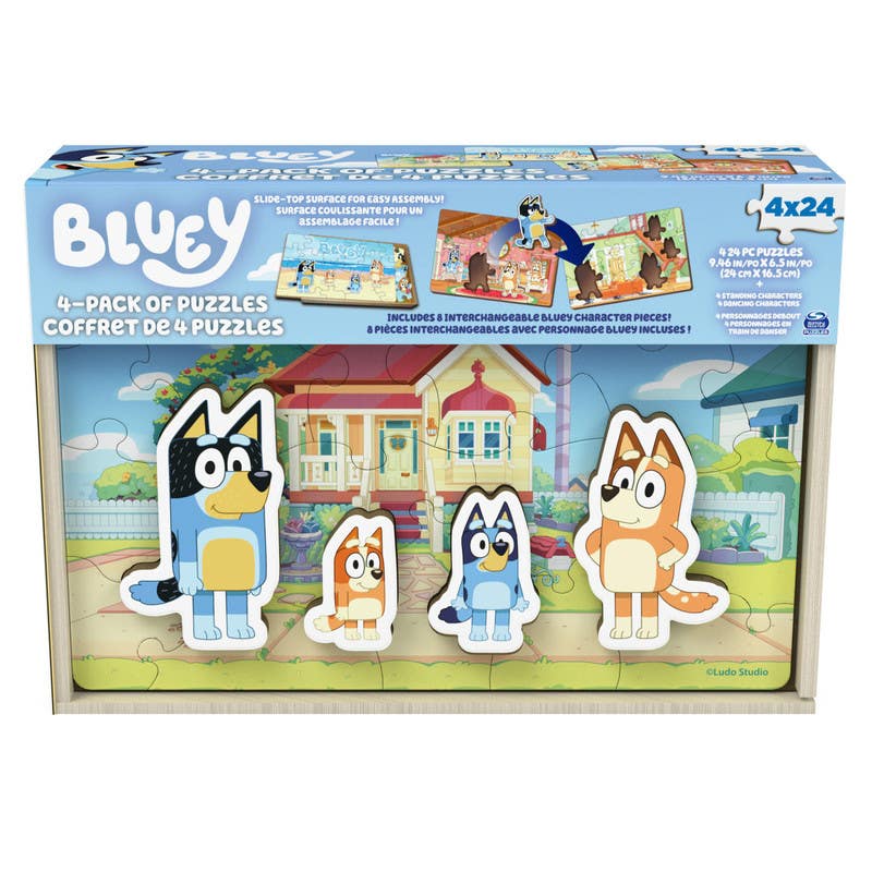 Rompecabezas de Madera de Bluey 4 Pack de 24 Piezas - Juguetron