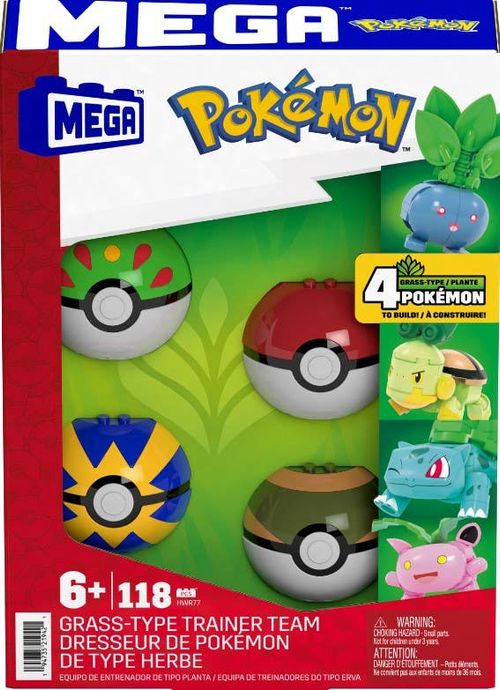 Pokémon Equipo Planta Mega Construx con 4 Pokeballs