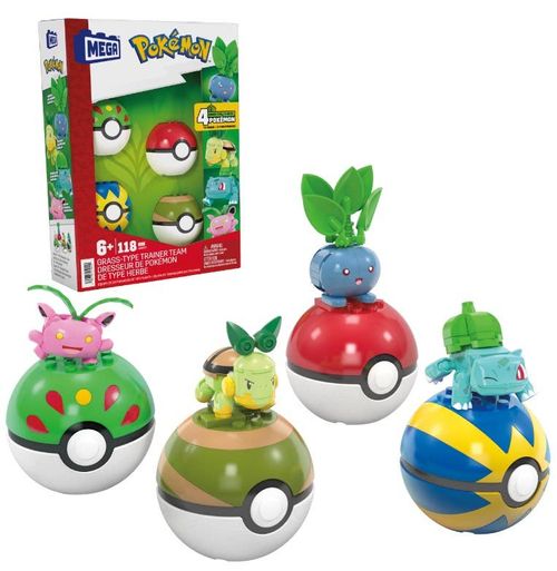 Pokémon Equipo Planta Mega Construx con 4 Pokeballs