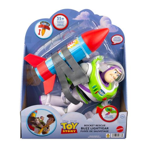 Toy Story Disney Pixar Figura de Acción Buzz Lightyear con Cohete 10"