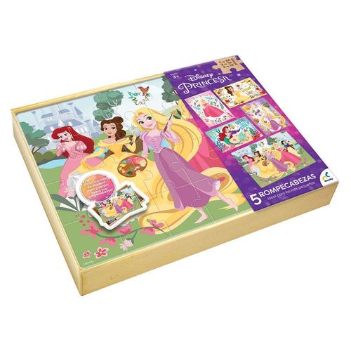 Rompecabezas 5 En 1 Disney Princesas de 60 Piezas