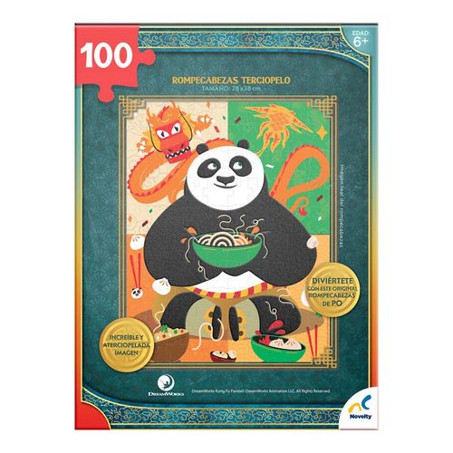 Rompecabezas Kung Fu Panda Afelpado 100 Piezas