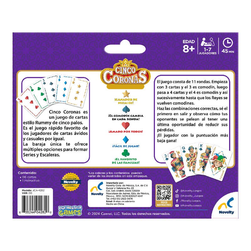 Novelty-Juego-De-Cartas-De-Five-Crowns-JCA-4282