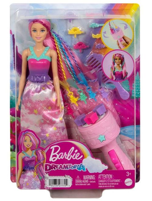 Barbie Fashion Doll  Trenzas Mágicas con Accesorio Creador de Trenzas