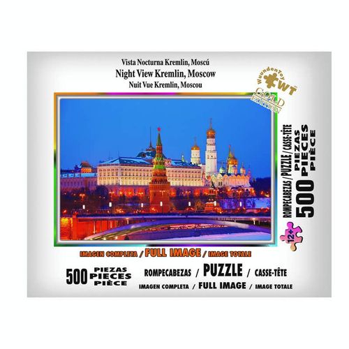 Rompecabezas Vista Nocturna Kremlin, Moscú de 500 Piezas