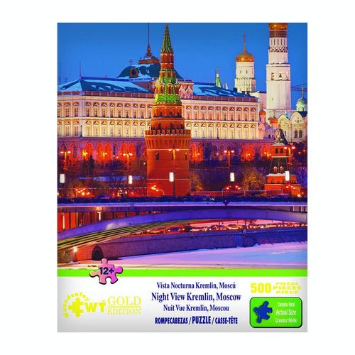 Rompecabezas Vista Nocturna Kremlin, Moscú de 500 Piezas