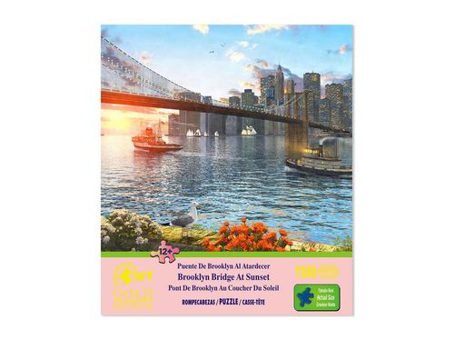 Rompecabezas Puente De Brooklyn Al Atardecer de 1500 Piezas