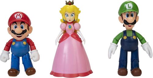 Mario Bross Set de Juegos Reino Champiñon con 3 Figuras Artículadas