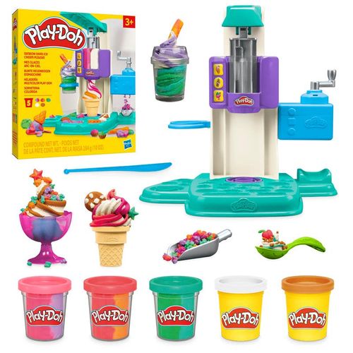 Play-Doh  Set de Juegos Heladería con Maquina de Helados  Accesorios y 5 Latas