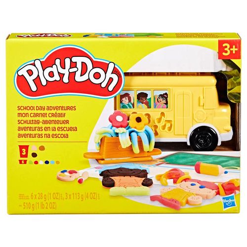 Play-Doh Bus de la Escuela Set de Juegos con Accesorios y 9 Latas