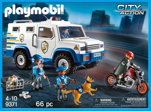 Playmobil  Vehículo Blindado con 4 Figuras y 2 Vehículos