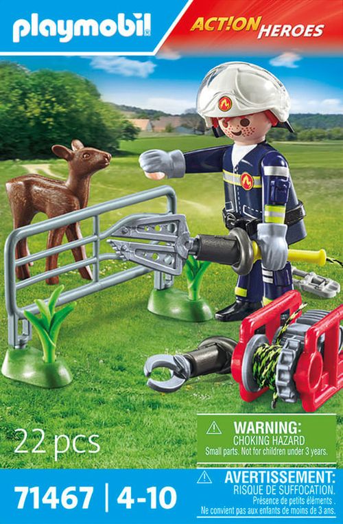 Playmobil Set de Juegos Bomberos Rescate Animal