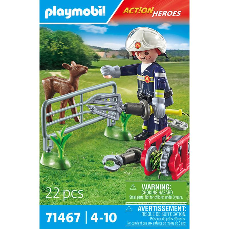 Playmobil-Set-de-Juegos-Bomberos-Rescate-Animal