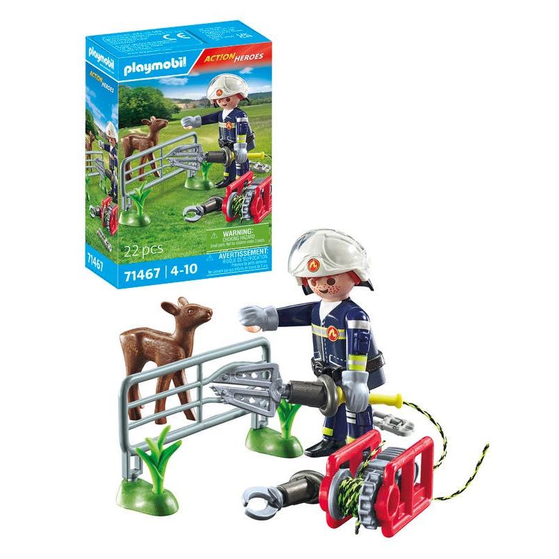 Playmobil-City-Action-bomberos-rescate-de-animal-71467