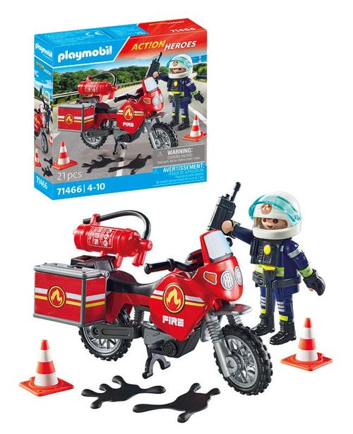 Playmobil Vehículo de Acción Moto de bomberos