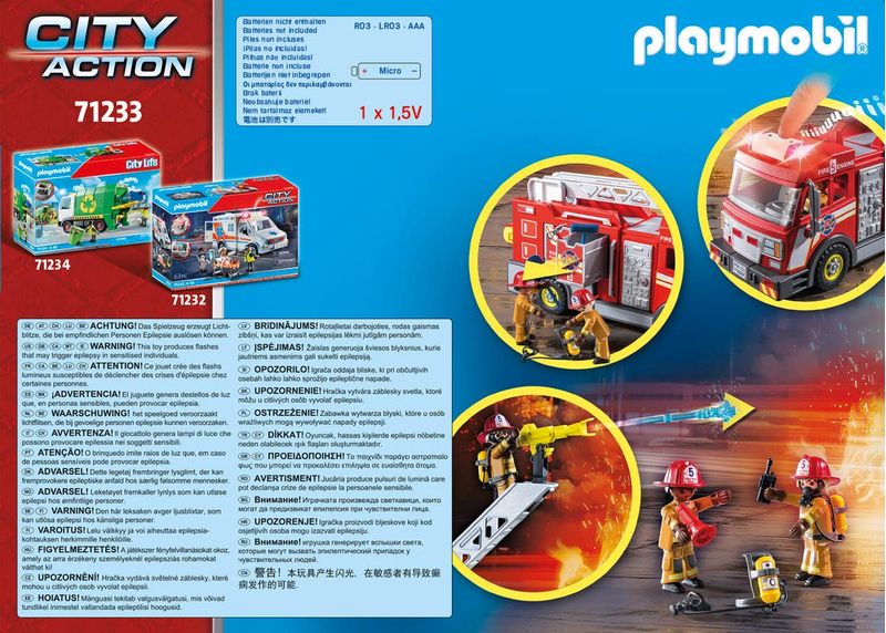 Playmobil Rescue Vehículo Camión de Bomberos Juguetron