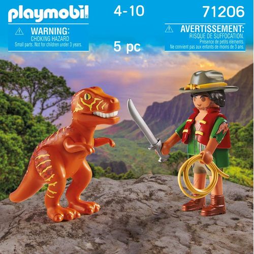 Playmobil 2 Pack Aventurero con Dinosaurio T-Rex