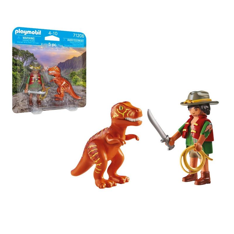 Playmobil-2-Pack-Aventurero-con-Dinosaurio-T-Rex