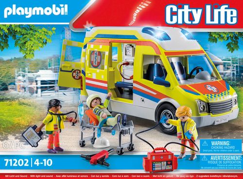 Playmobil Rescue Vehículo Ambulancia con luz y sonido