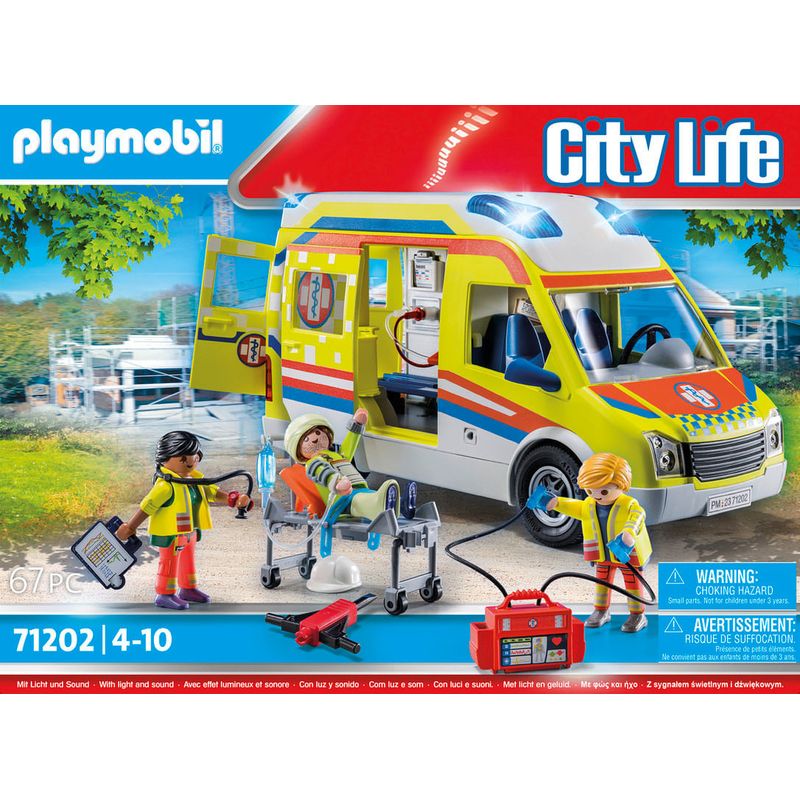 Playmobil-Rescue-Vehiculo-Ambulancia-con-luz-y-sonido