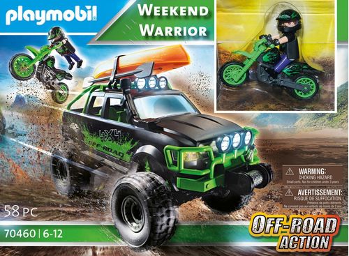Playmobil Vehículo de Acción Todoterreno Aventuras con Motocross