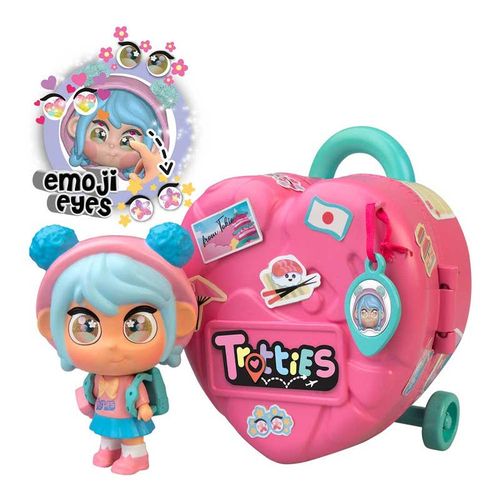 Muñeca Mini Trotties Ojos Emoji  Maleta de Viaje Mia