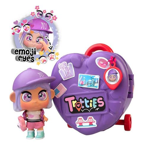 Muñeca Mini Trotties Ojos Emoji  Maleta de Viaje Emma