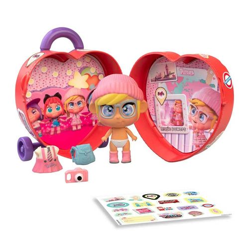 Muñeca Mini Trotties Ojos Emoji  Maleta de Viaje Lucy