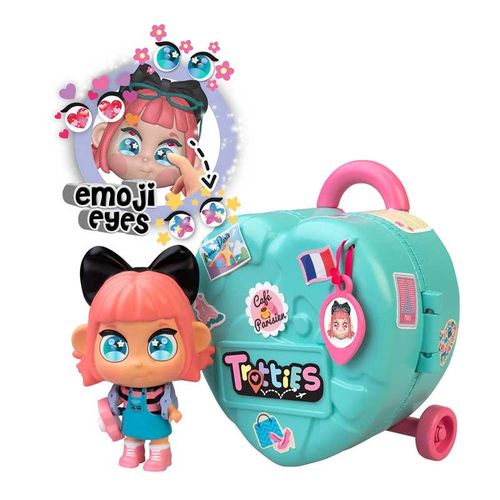 Muñeca Mini Trotties Ojos Emoji  Maleta de Viaje Sophie