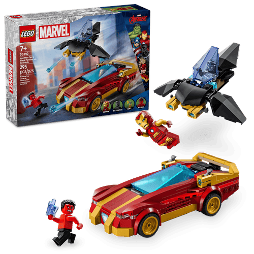 LEGO Super Heroes Auto Deportivo de Iron Man y Pantera Negra vs. Hulk Rojo 76310