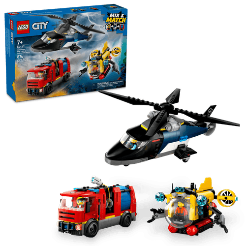 LEGO City Remix: Helicóptero, Camión de Bomberos y Submarino 60462