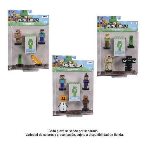 Minecraft Stampers 5 pack blister Steve, Pig Zombie, Creeper, Gato