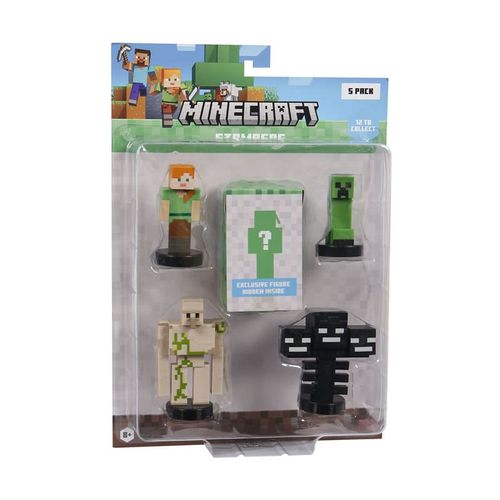 Minecraft Stampers 5 pack blister Alex, Creeper, Gólem de Hierro, Wither
