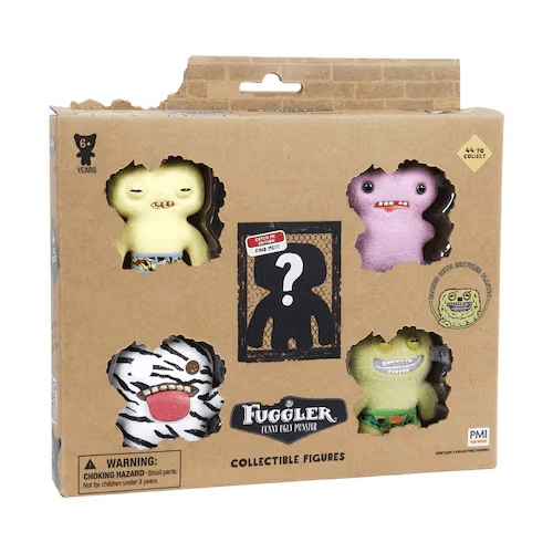Fuggler collectible 5 pack Squidge Yellow, Boogah Zebra, McGoo Lilac, McGoo Green & Surprise Fuggler FUG03000