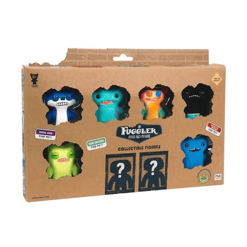 Fuggler collectible figures 8 pack Fox Blue,Mcgoo Blue,Grin Multi,Weirdo Black,Munch Green,McGoo Blue, & 2 Surprise Fuggler FUG06000