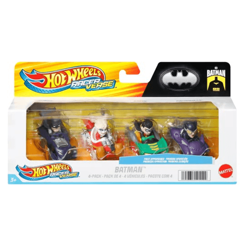 Hot-Wheels-RacerVerse-DC-Paquete-con-4-Personajes-HKD30