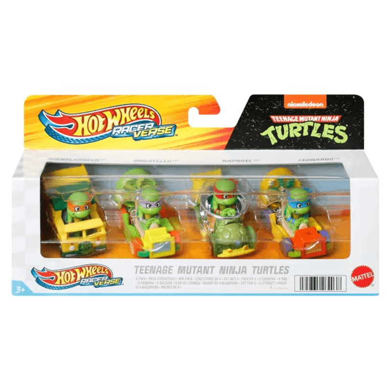 Hot-Wheels-RacerVerse-Tortugas-Ninja-Paquete-4-Personajes-HKD30
