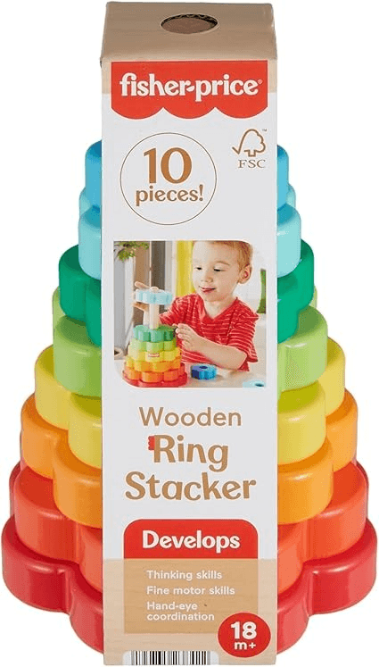 Fisher-Price Juguete para Bebés Anillos Apilables de Madera  HXT77