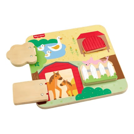 Fisher-Price Juguete para Bebés Tablero Animalitos de Madera JCY33