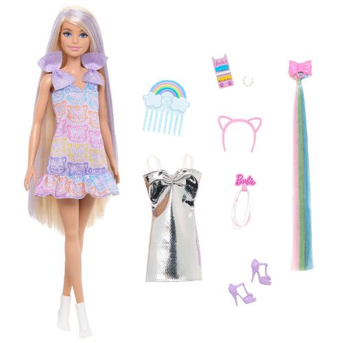 Barbie Set de Juego Peinados Divertidos Cabello Rubio JCT72