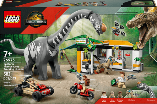 LEGO Jurassic World Misión de Seguimiento: Raptor y Titanosaurus 76973