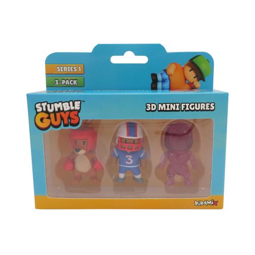 Famosa Stumble Guys 3 pack Boxing Roo, Quarterbarck y Amethyst Nyx Figura 5 cm