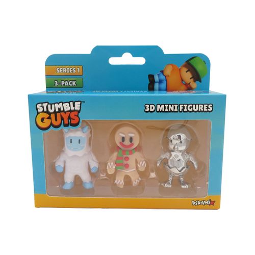 Famosa Stumble Guys 3 pack Frost Yeti,Gingerbread Guy,Metal Hatchling  Figura 5 cm