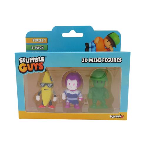 Famosa Stumble Guys 3 pack Banana Guy,Lilith Nightshade y Army Man  Figura 5 cm