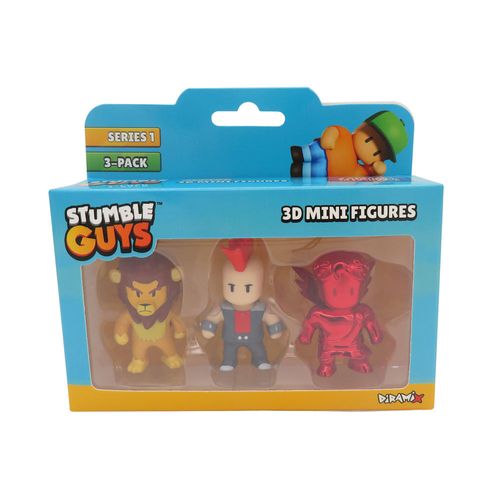 Famosa Stumble Guys 3 pack Leonidas, Punk Dude y Ruby Cupid  Figura 5 cm TUY01011