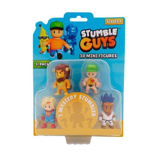 Famosa Stumble Guys 5 pack Leonidas, Inside Out, Super Gal, Sensei Fire Fist y Mistery Stumble  Figura 5 cm