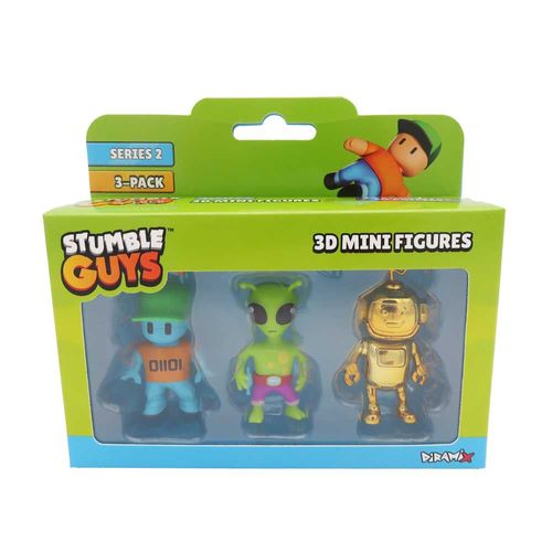 Famosa Stumble Guys 3 pack wave 2 Robot Guy, Green Alien, Golden Robo