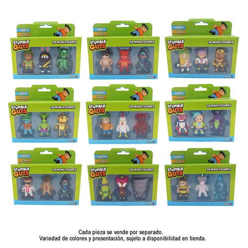 Famosa Stumble Guys 3 pack wave 2 Disco Dan, Capybara, Liquid Rainbow